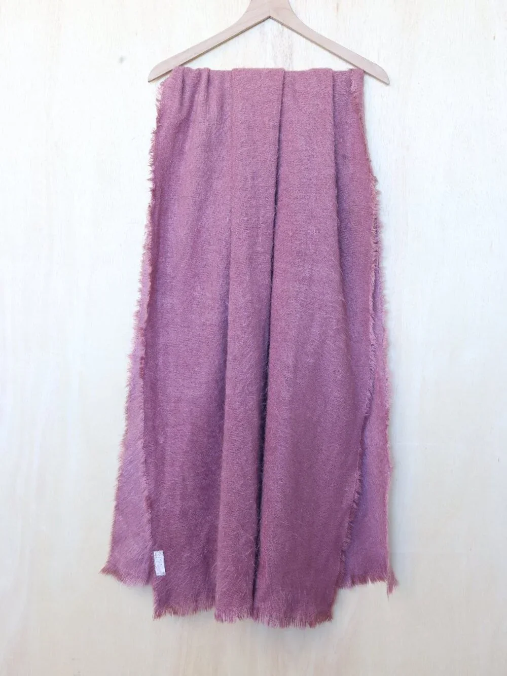 Free People Oversized Blanket Scarf Fuzzy Knit‎ Mauve Pink One Size